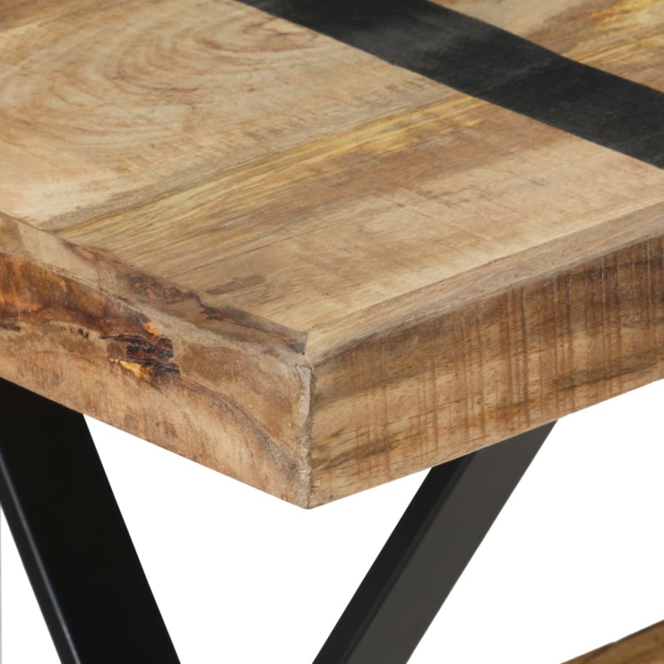 Mesa de comedor madera de mango rugosa 140x70x76