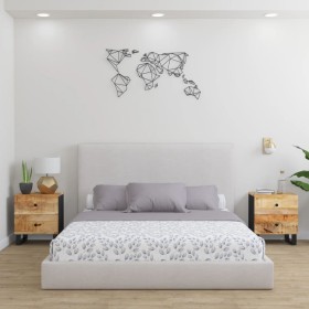 Mesitas de noche 2 uds madera maciza de mango 40x33x46