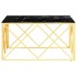 Mesa de centro de acero inoxidable y vidrio dorada 80x80x40