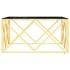 Mesa de centro de acero inoxidable y vidrio dorada 80x80x40