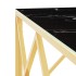 Mesa de centro de acero inoxidable y vidrio dorada 80x80x40