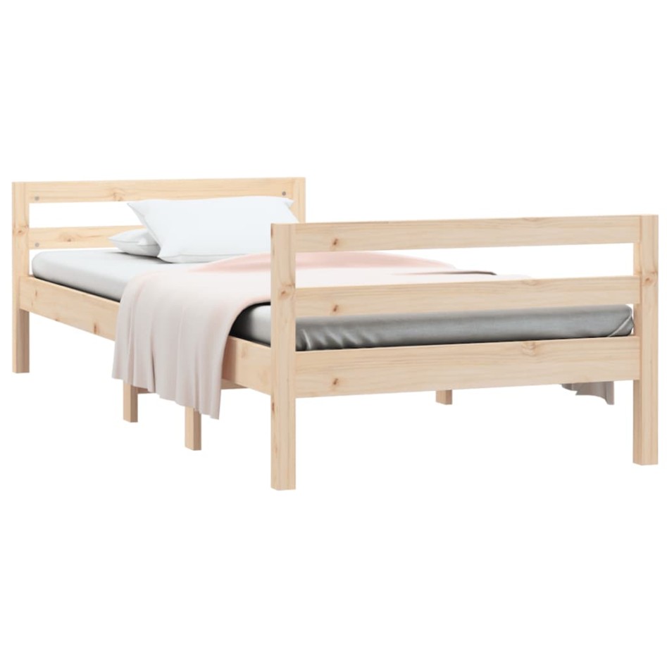 Estructura de cama sin colchón madera maciza de pino 80x200