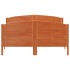 Estructura cama con cabecero madera pino marrón cera 140x190