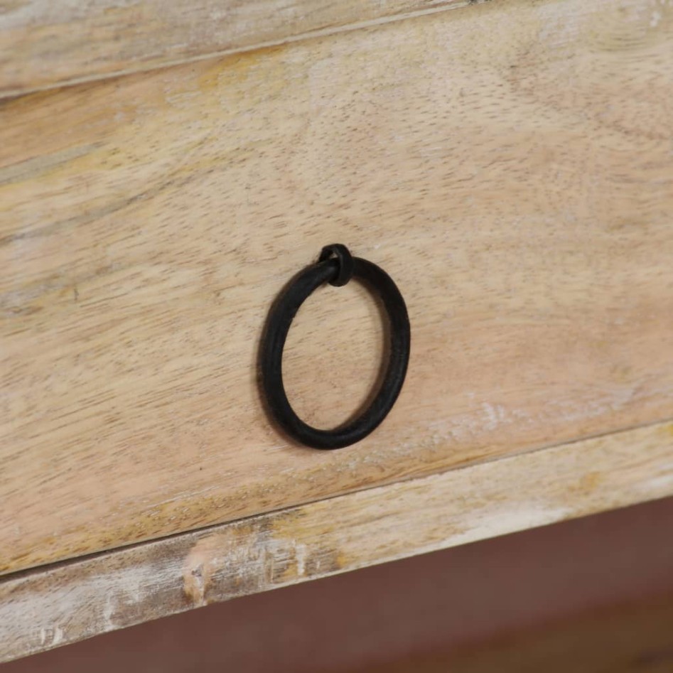 Escritorio de madera maciza de mango y acero 110x50x96