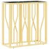 Mesa consola de acero inoxidable y vidrio dorada 70x30x70