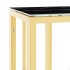 Mesa consola de acero inoxidable y vidrio dorada 70x30x70