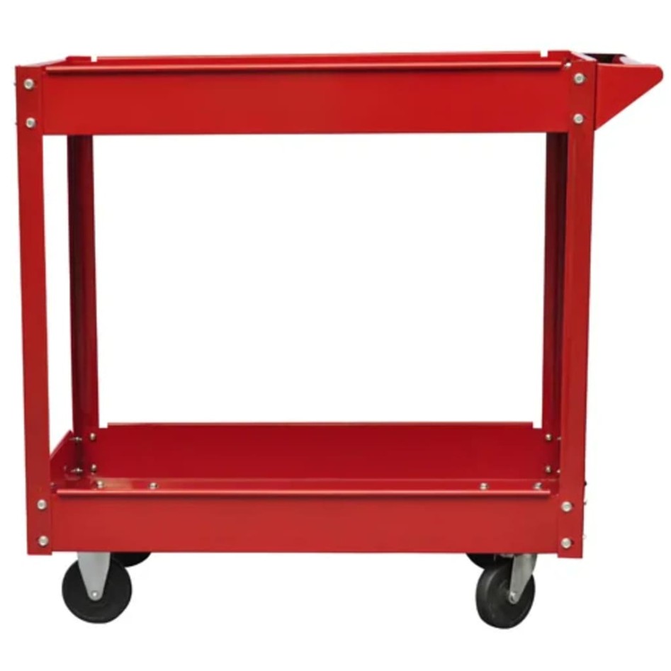 Carrito de herramientas de taller 2 uds 2 estantes rojo 100