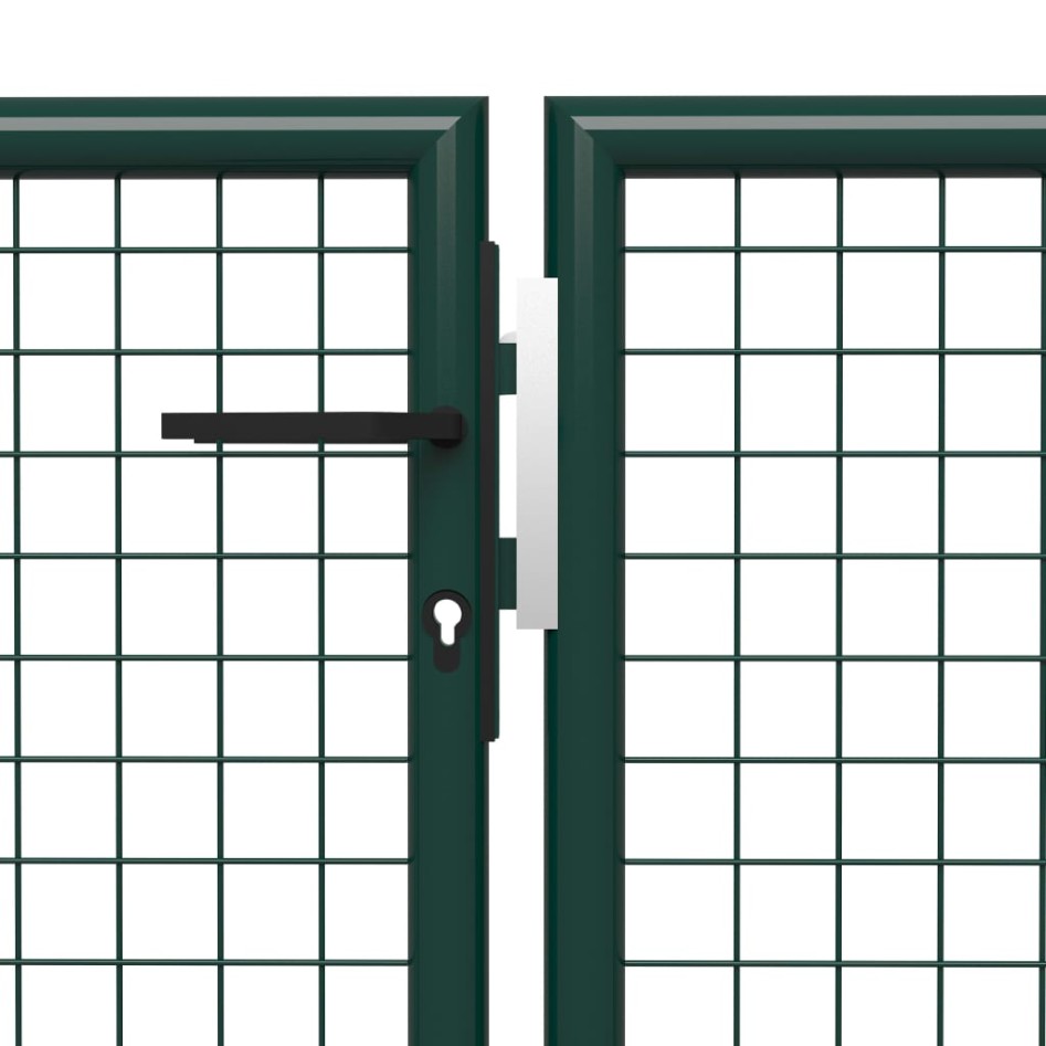 Puerta de jardín de acero verde 400x100