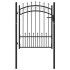 Puerta de valla con picos acero negro 100x125