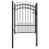 Puerta de valla con picos acero negro 100x125