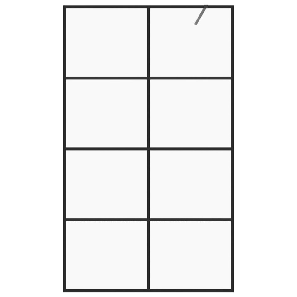 Mampara de ducha accesible vidrio ESG claro negro 140x195