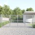 Puerta de malla de jardín acero galvanizado plateado