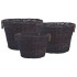 Set de cestas apilables para leña 3 uds sauce marrón