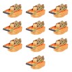 Correas de sujeción de trinquete 10 uds 2 T 8mx50mm naranja