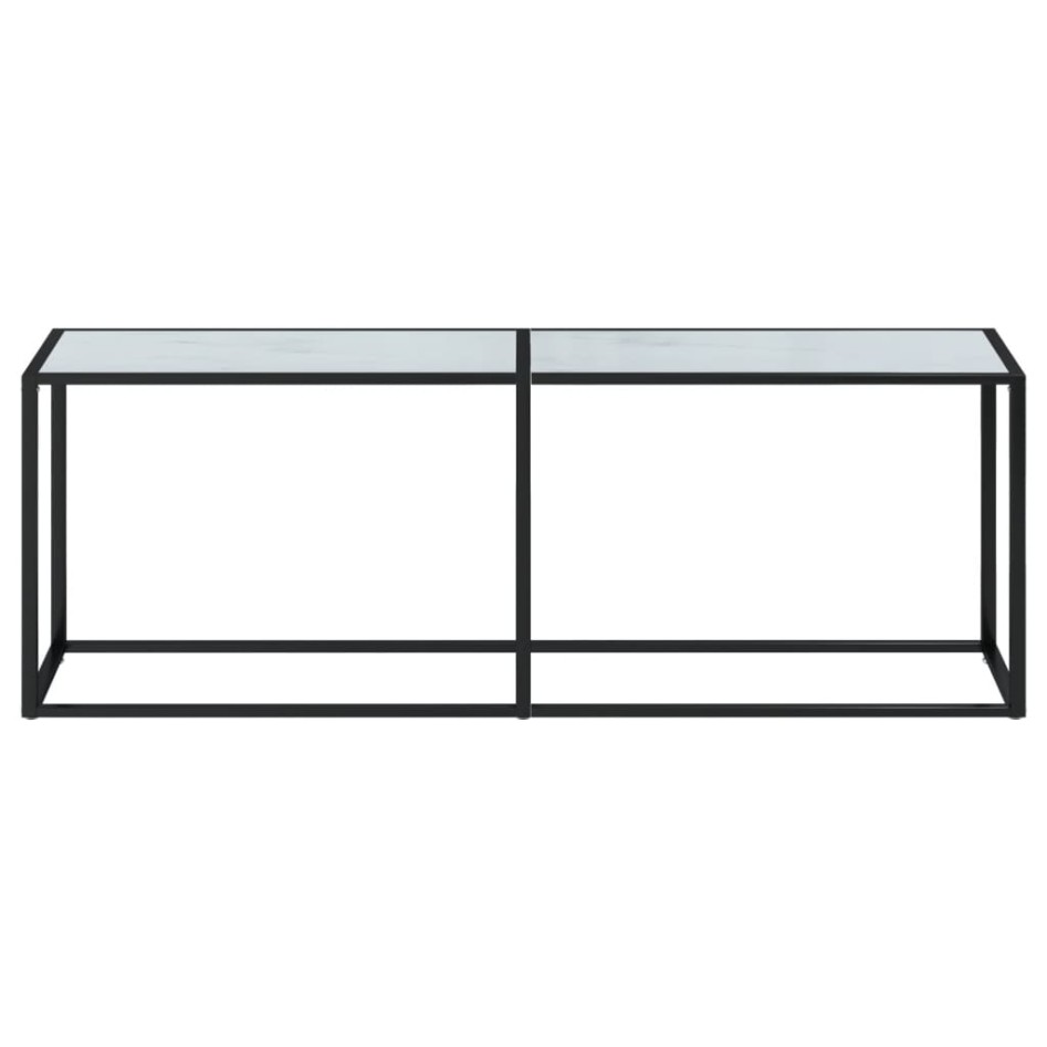 Mesa consola vidrio templado mármol blanco 220x35x75,5