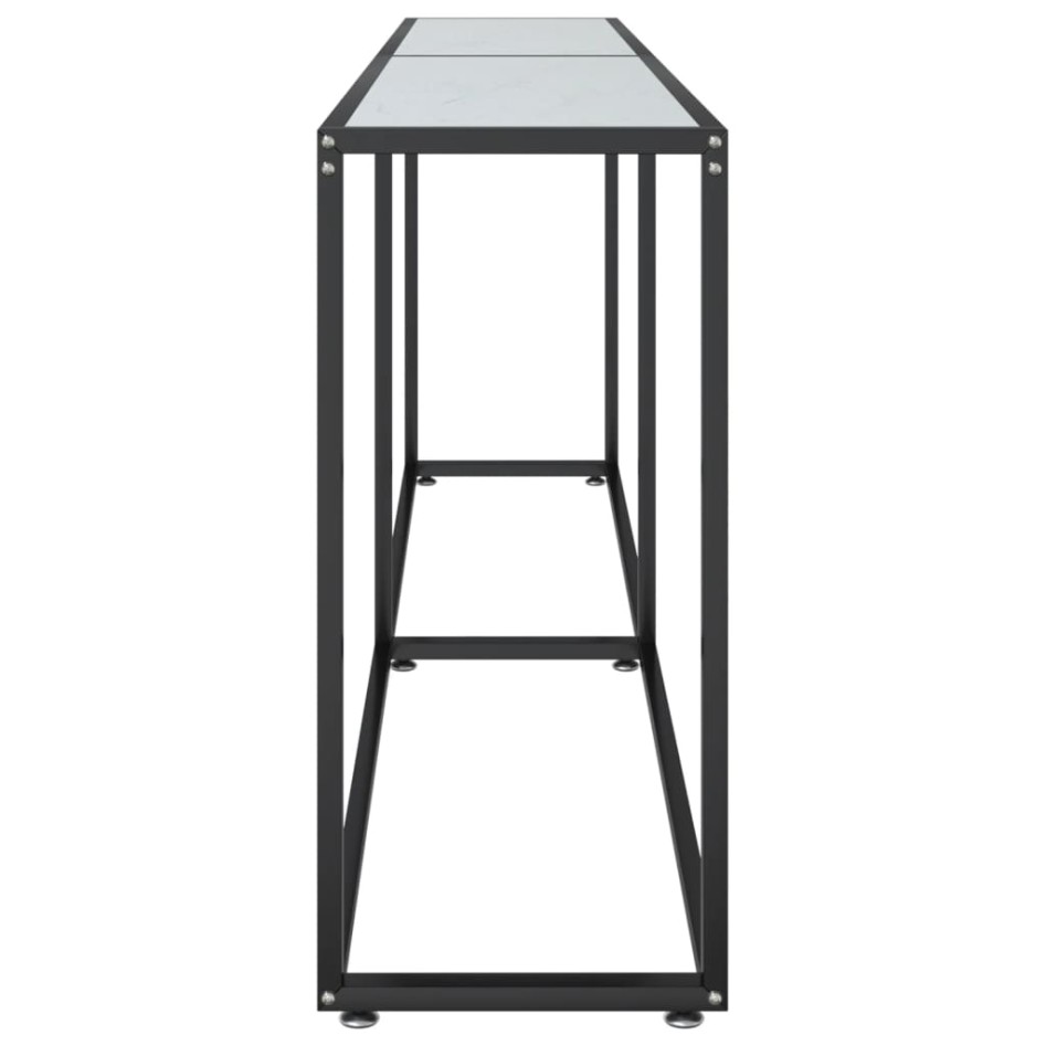 Mesa consola vidrio templado mármol blanco 220x35x75,5