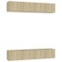 Juego de muebles de salón 4 piezas roble Sonoma 80x30x30