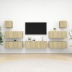 Juego de muebles de salón 7 piezas roble Sonoma