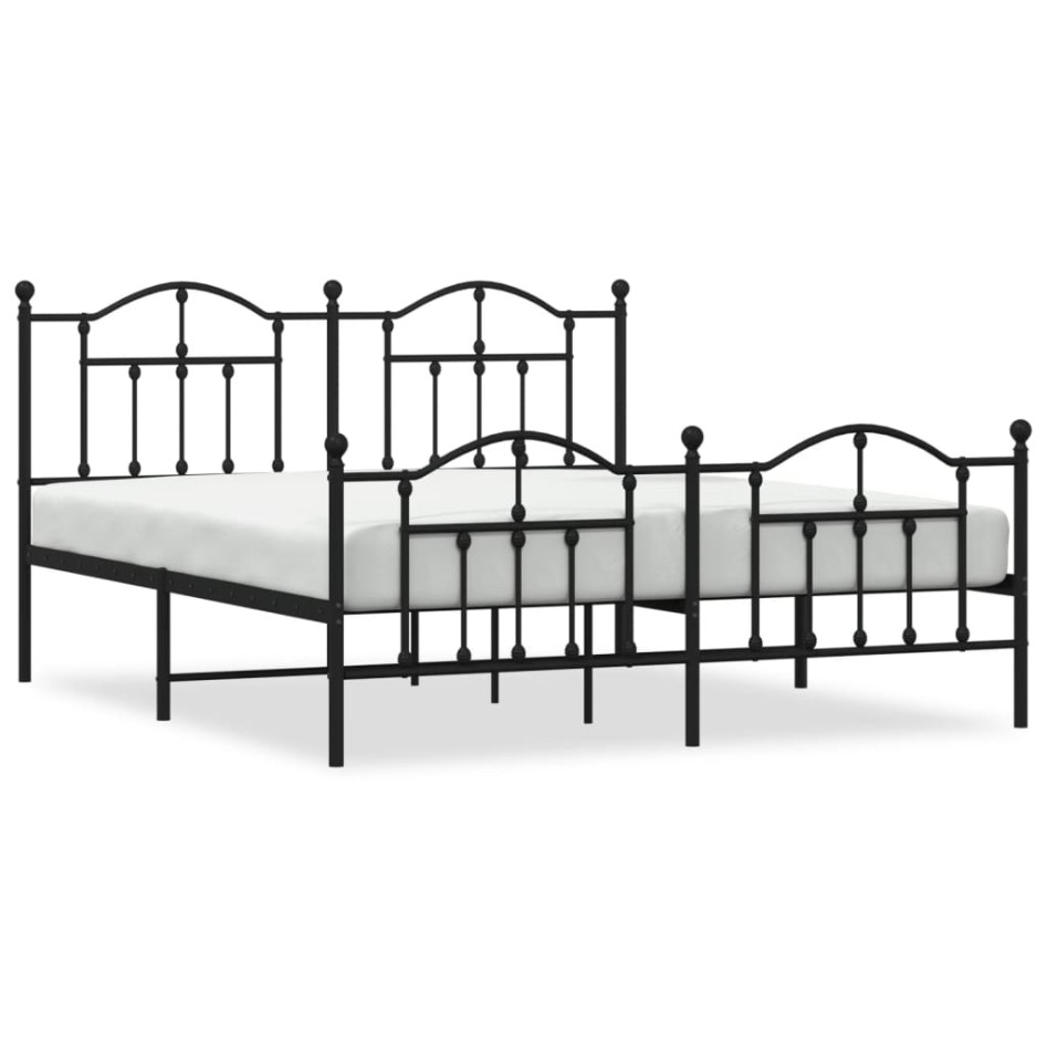 Estructura cama sin colchón con estribo metal negro 180x200