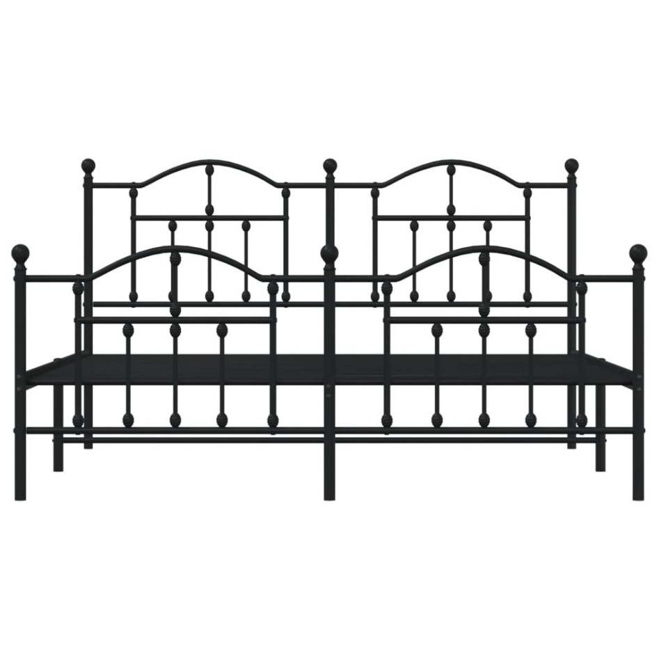 Estructura cama sin colchón con estribo metal negro 180x200