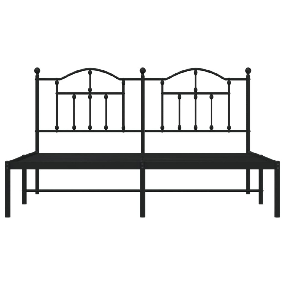 Estructura cama sin colchón con cabecero metal negro 160x200