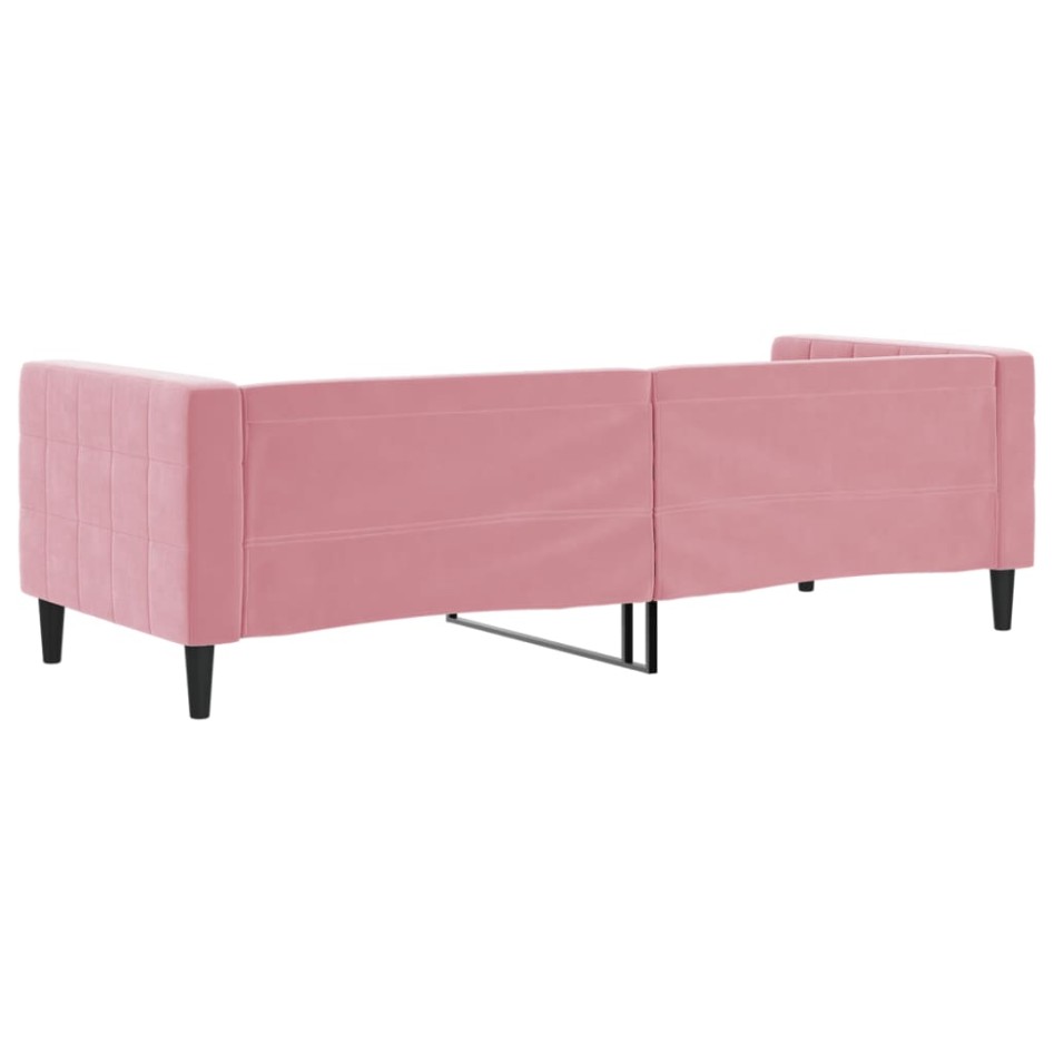 Sofá cama sin colchón terciopelo rosa 80x200