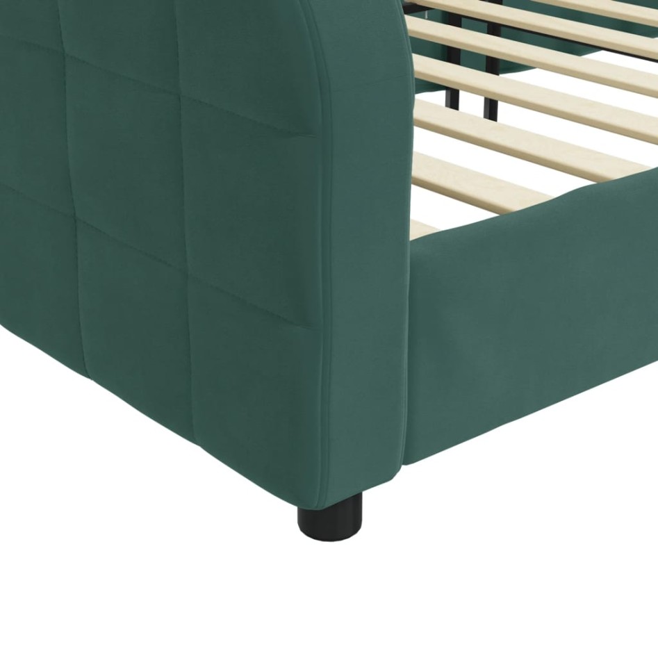 Sofá cama sin colchón terciopelo verde oscuro 100x200