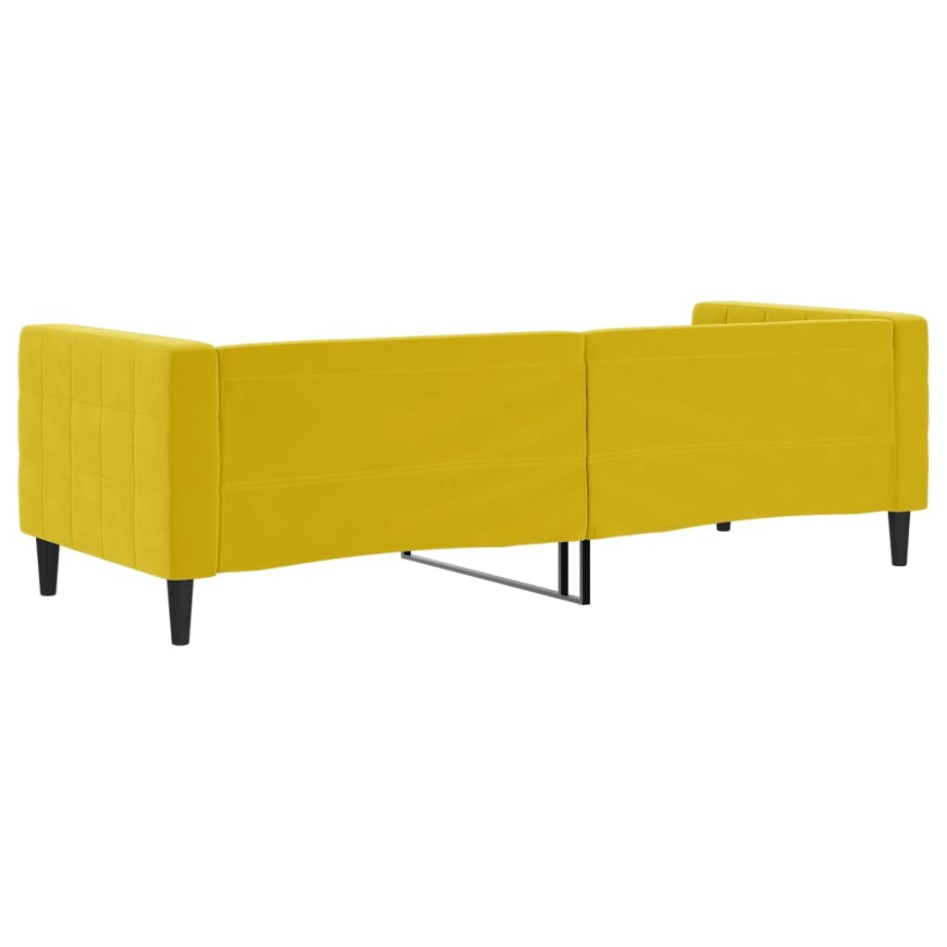 Sofá cama sin colchón terciopelo amarillo 80x200