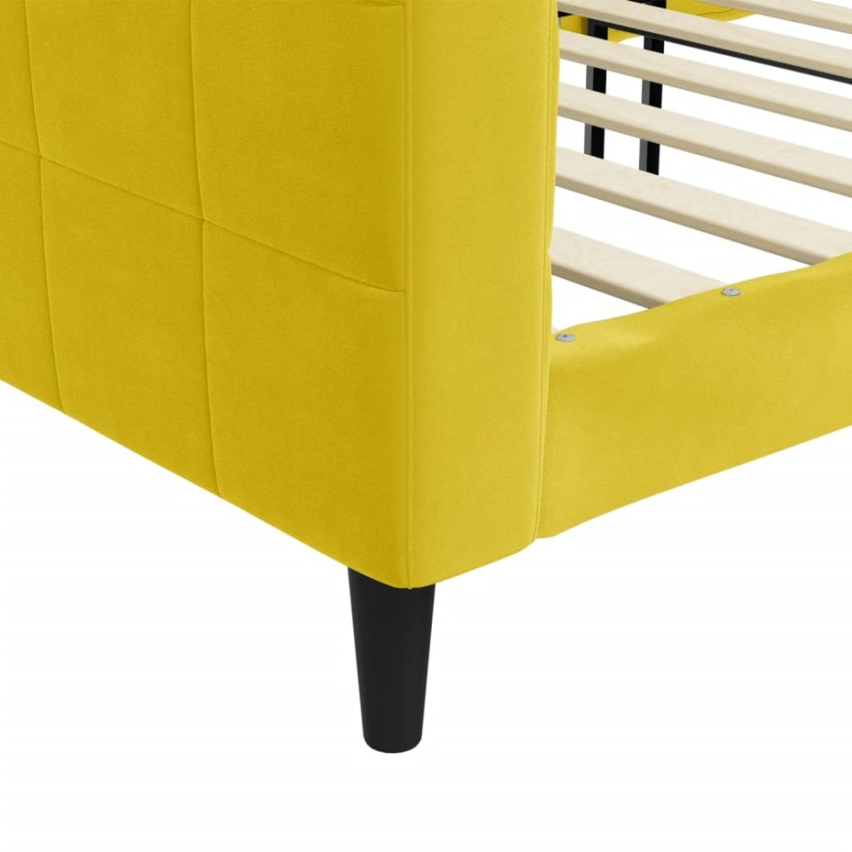 Sofá cama sin colchón terciopelo amarillo 80x200