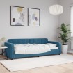 Sofá cama sin colchón terciopelo azul 80x200 cm