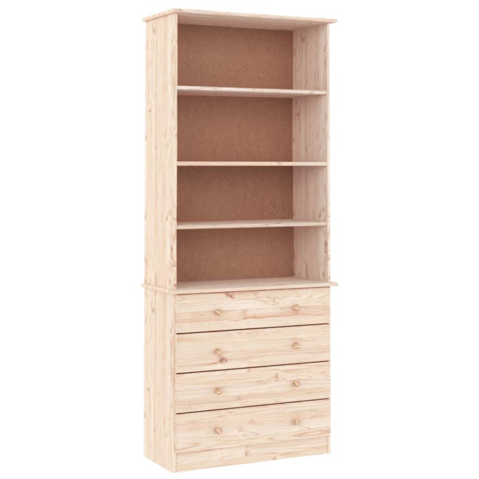 Librería con cajones ALTA madera maciza de pino 77x35x186,5