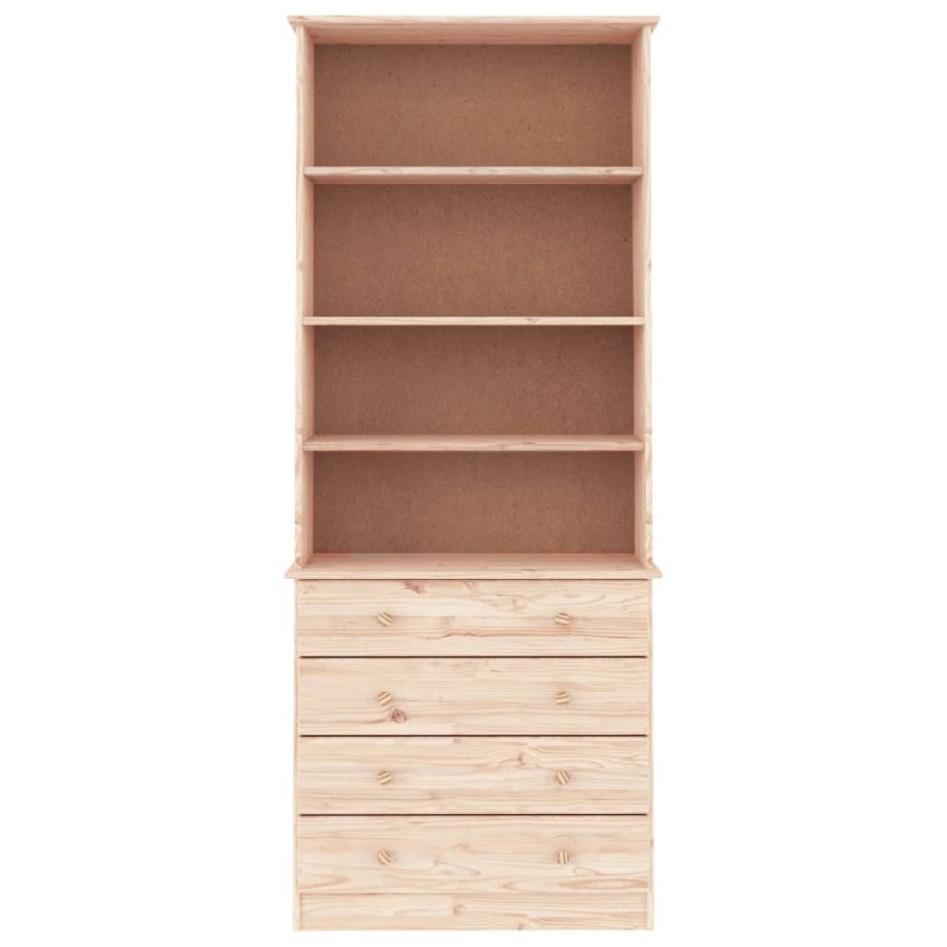 Librería con cajones ALTA madera maciza de pino 77x35x186,5