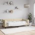 Sofá cama sin colchón tela crema 80x200
