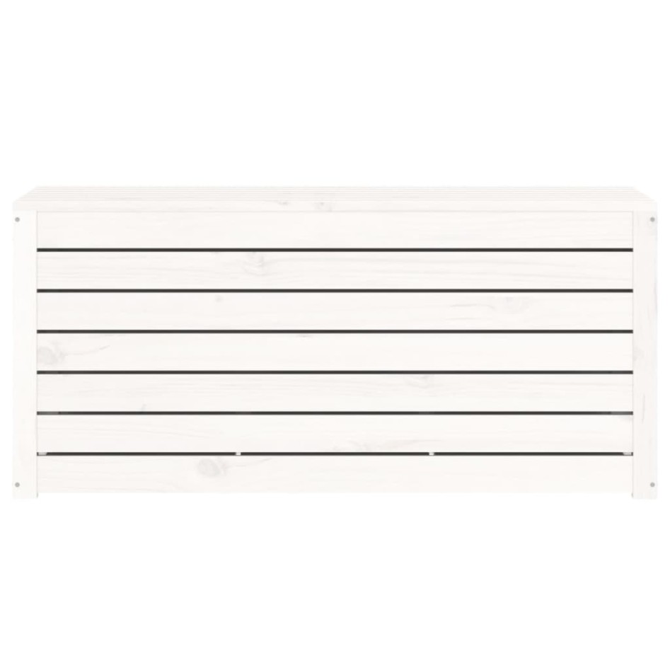 Baúl de jardín madera maciza de pino blanco 101x50,5x46,5