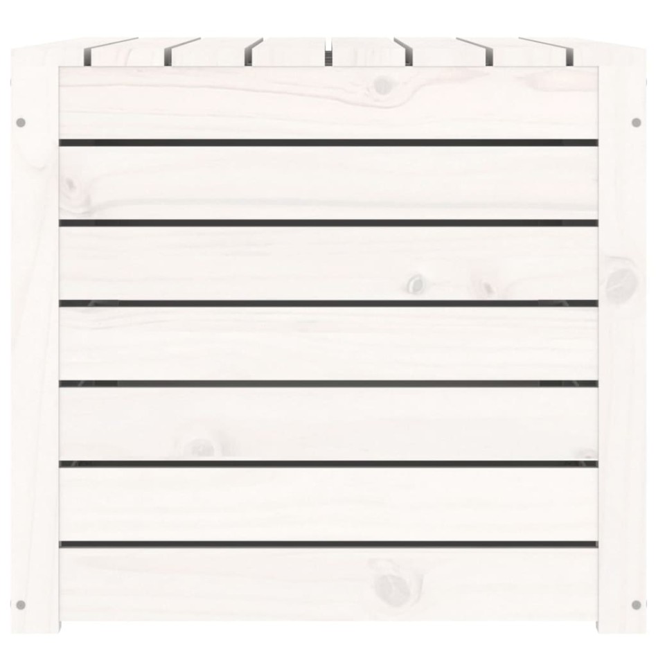 Baúl de jardín madera maciza de pino blanco 101x50,5x46,5