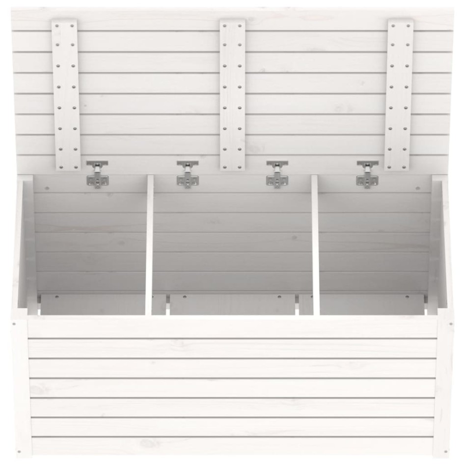 Baúl de jardín madera maciza de pino blanco 101x50,5x46,5