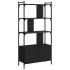 Estantería con puertas madera negra 76,5x30x154,5