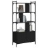 Estantería con puertas madera negra 76,5x30x154,5