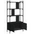 Estantería con puertas madera negra 76,5x30x154,5