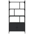 Estantería con puertas madera negra 76,5x30x154,5
