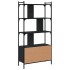 Estantería con puertas madera negra 76,5x30x154,5