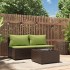 Set muebles de jardín 3 piezas y cojines ratán sintético
