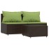 Set muebles de jardín 3 piezas y cojines ratán sintético