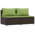 Set muebles de jardín 3 piezas y cojines ratán sintético