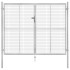 Puerta de jardín de acero galvanizado plateado 306x250