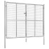 Puerta de jardín de acero galvanizado plateado 306x250