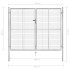 Puerta de jardín de acero galvanizado plateado 306x250