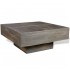 Mesa de centro cuadrada madera maciza de mango marrón