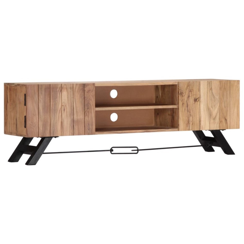 Mueble de TV madera maciza de acacia 140x30x45