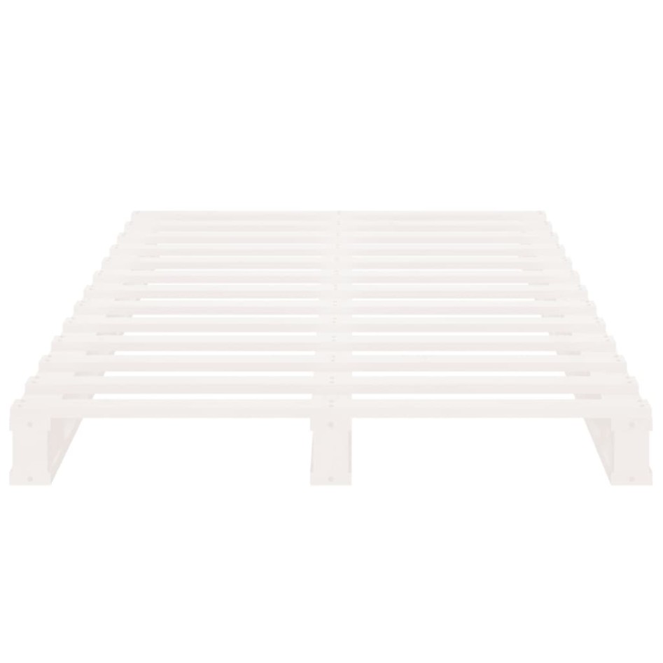 Cama de palets madera maciza de pino blanco 90x200
